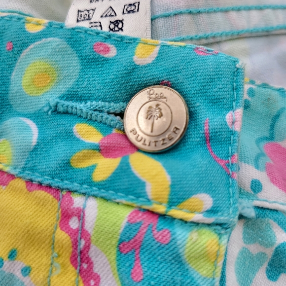 Lilly Pulitzer Cotton Stretch Peacock Capris - Picture 11 of 13